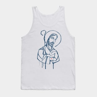 Jesus Christ Good Shepherd hand drawn illustration Tank Top